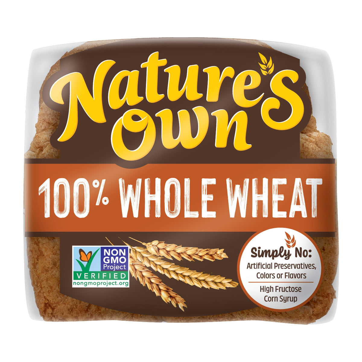 Nature's Own 100% Whole Wheat Bread, Sliced Non-GMO Whole Wheat Sandwi