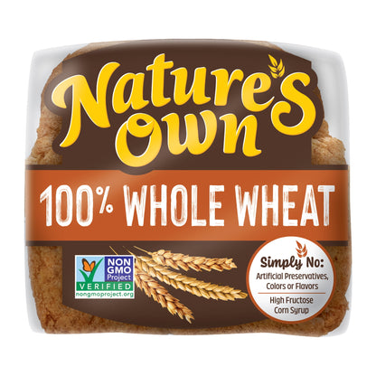 Nature's Own 100% Whole Wheat Bread, Sliced Non-GMO Whole Wheat Sandwi