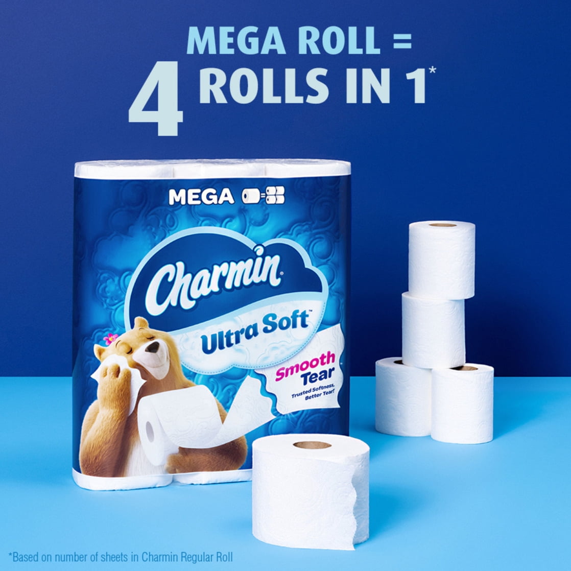 Charmin Ultra Soft Toilet Paper 24 Mega Rolls, 224 Sheets Per Roll