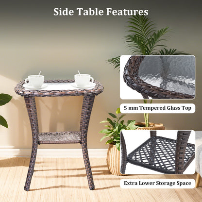 Bellefurn Outdoor Swivel Rocker Patio Chairs with Side Table,Patio Swi