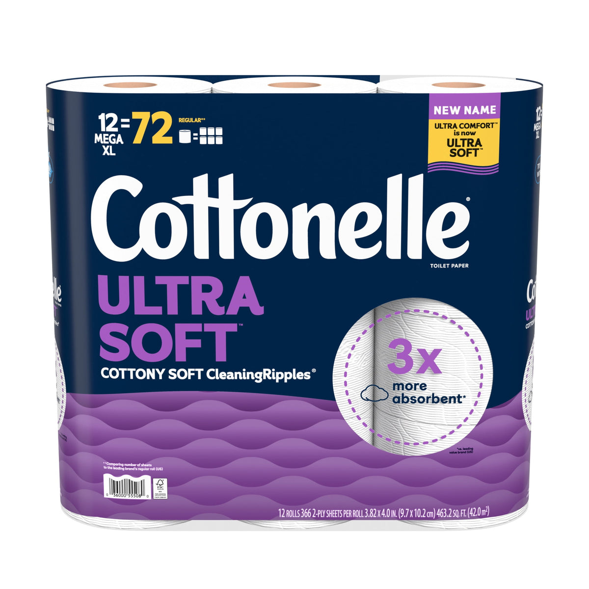 Cottonelle Ultra Soft Toilet Paper, 12 Mega XL Rolls