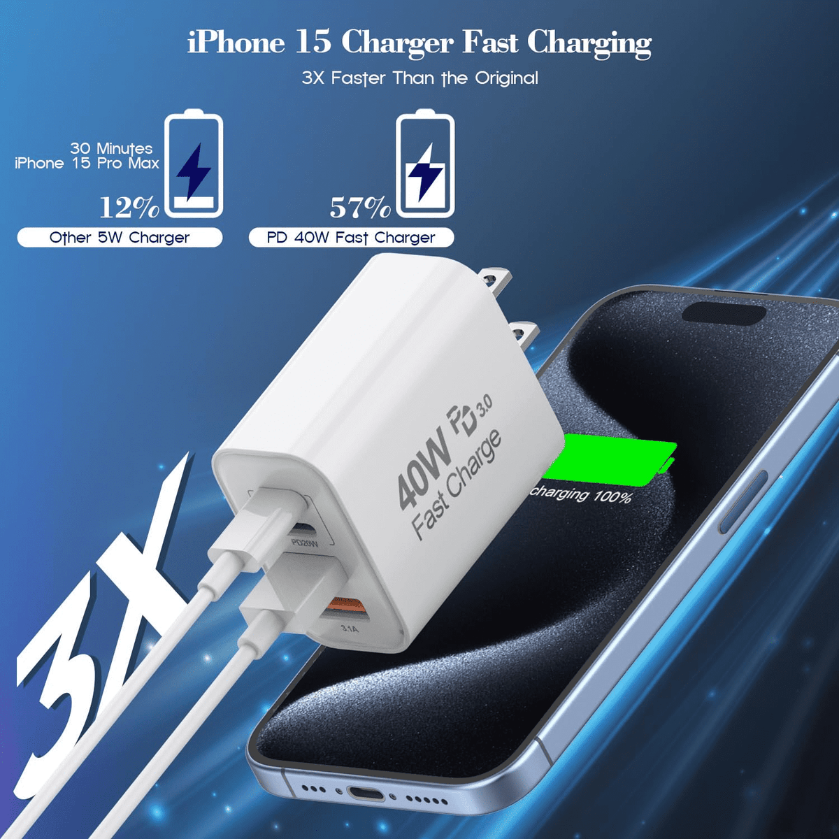 for iPhone 17 16 Charger,2Pack 10FT USB C to C Woven Cable Cord 40W US - My Store 2