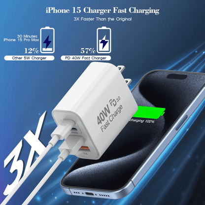 for iPhone 17 16 Charger,2Pack 10FT USB C to C Woven Cable Cord 40W US - My Store 2