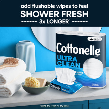 Cottonelle Ultra Clean Toilet Paper, 12 Mega Rolls, 312 Sheets Per Rol