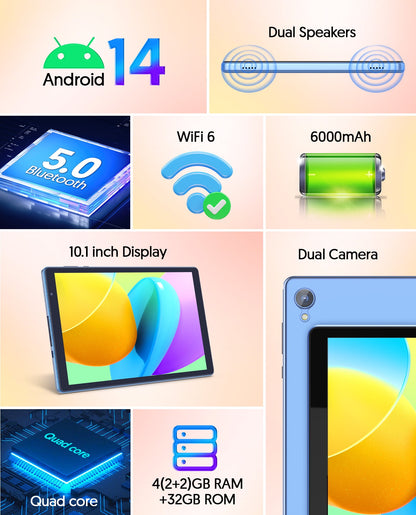 FITIFUN Android 14 Tablet 10 inch Tablets, 4GB RAM 32GB ROM 1TB Expand - My Store 2
