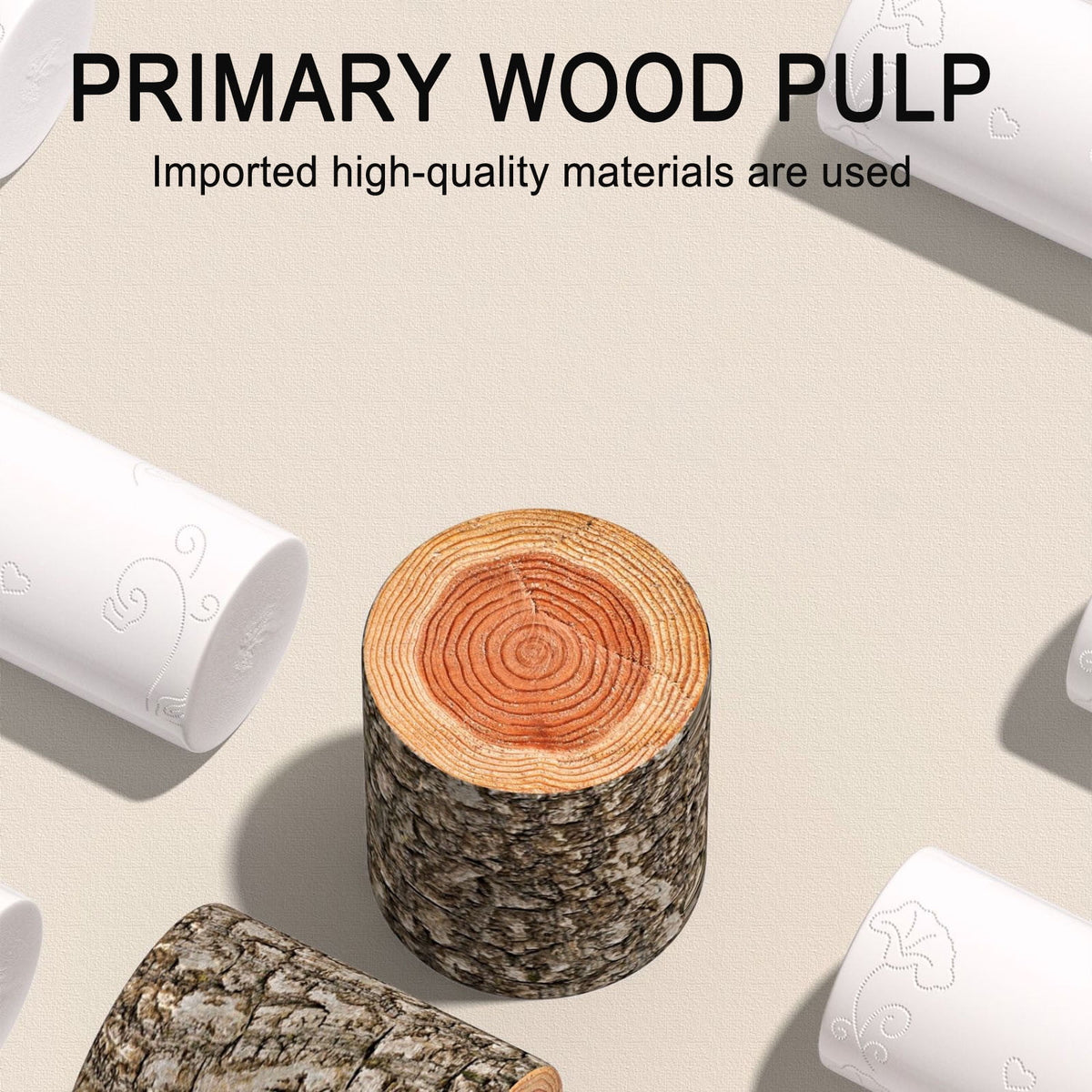 Amketima 16 Rolls Toilet Paper 4 Layer Bathroom Tissue Made from Wood