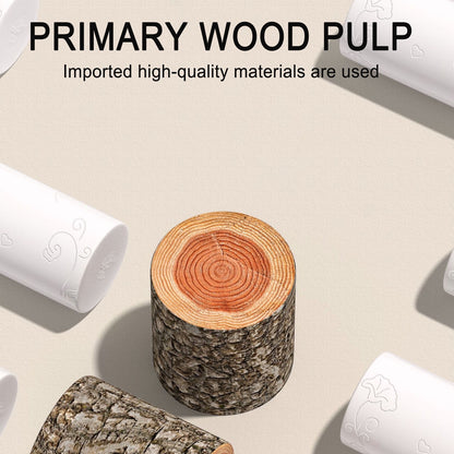 Amketima 16 Rolls Toilet Paper 4 Layer Bathroom Tissue Made from Wood