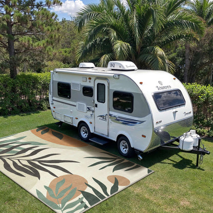DEORAB Outdoor Rug 8'X10' Chenille Patio Carpet Three-Layer Material I
