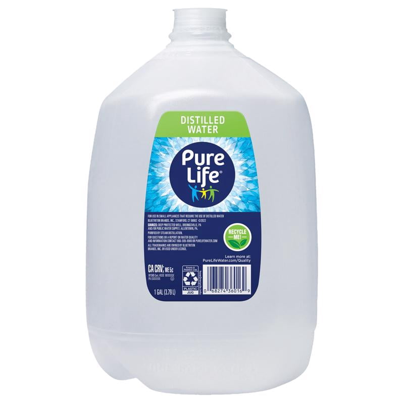 Pure Life Distilled Water, 1 Gallon, Plastic Bottled Water Jug (6 Pack