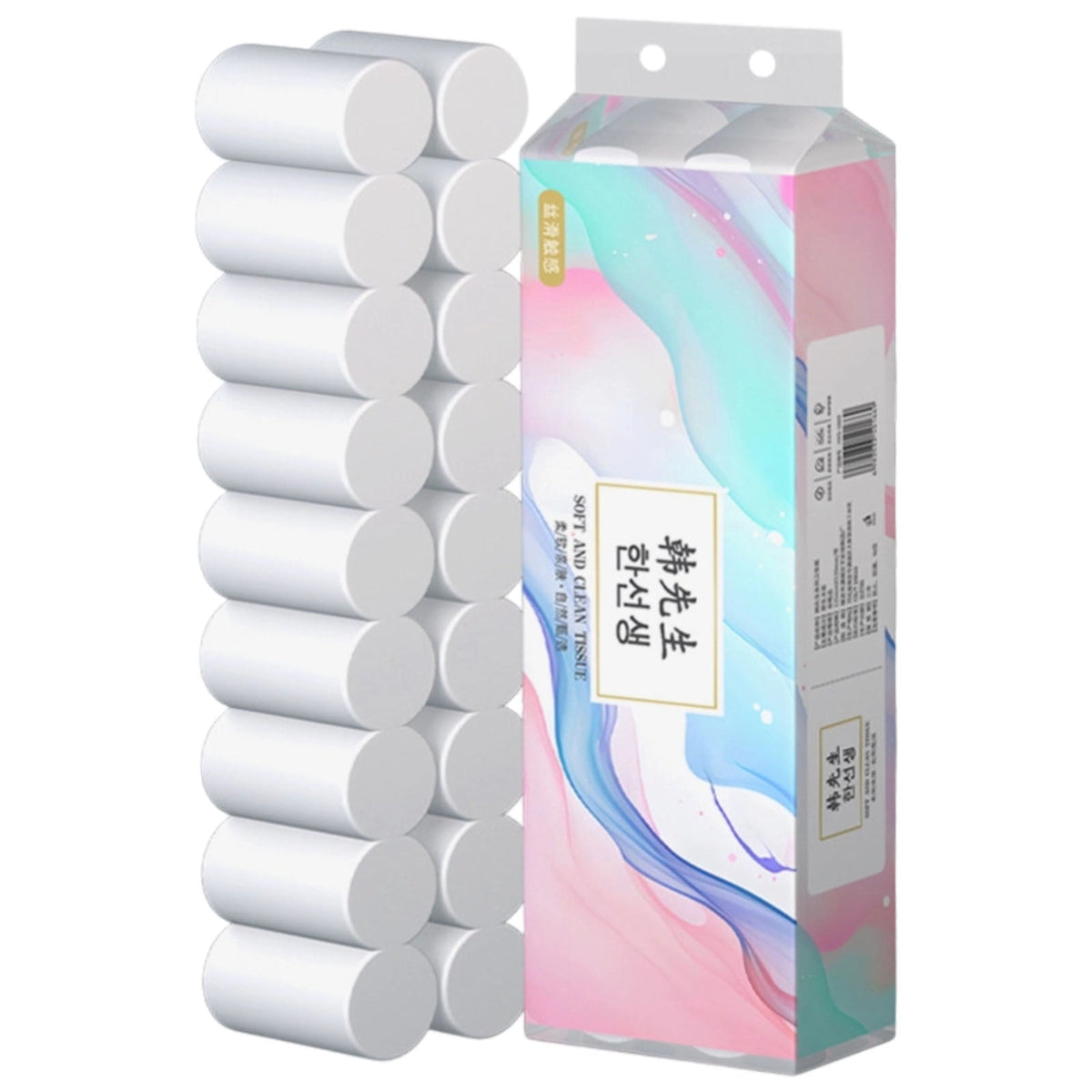 OEFNTAC 18 Rolls Toilet Paper 4 Layer Wooden Pulp Tissue Kitchen Hand