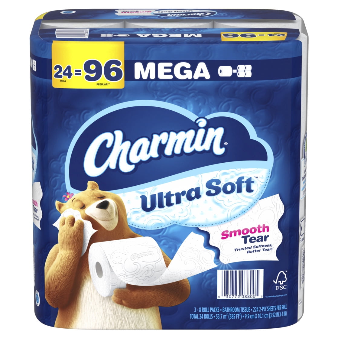 Charmin Ultra Soft Toilet Paper 24 Mega Rolls, 224 Sheets Per Roll