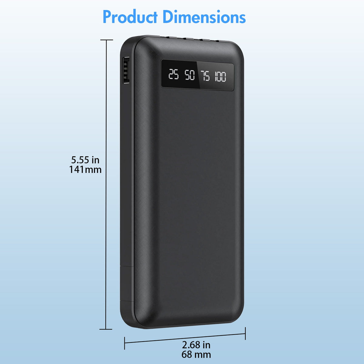 20000mAh Power Bank Portable Fast Charger with 4 Cables, Compatible wi - My Store 2
