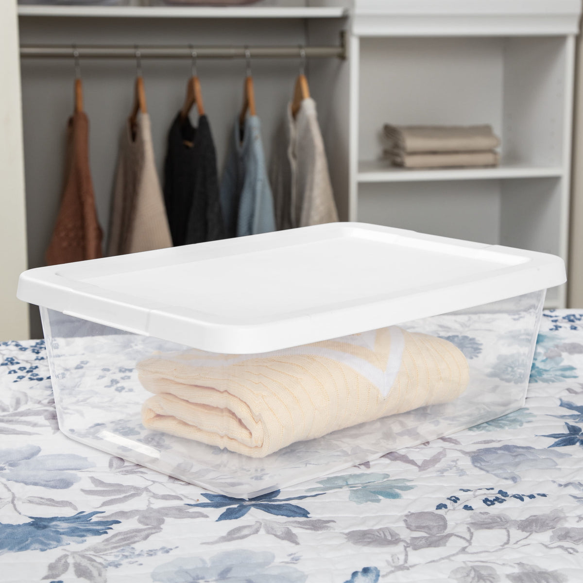 Sterilite Set of (4) 12 Quart Storage Bins, Clear Plastic Storage Bin - My Store 2