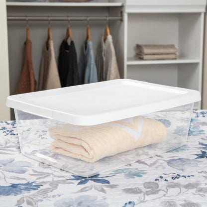 Sterilite Set of (4) 12 Quart Storage Bins, Clear Plastic Storage Bin - My Store 2