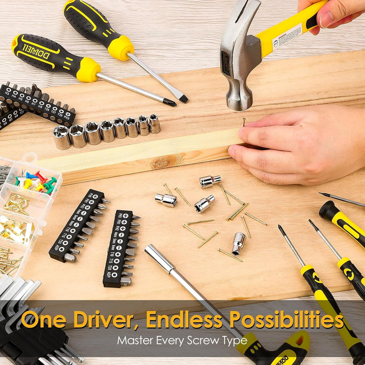 185-Piece Household Tool Kit with Sturdy Storage for Home Repair and P - My Store 2