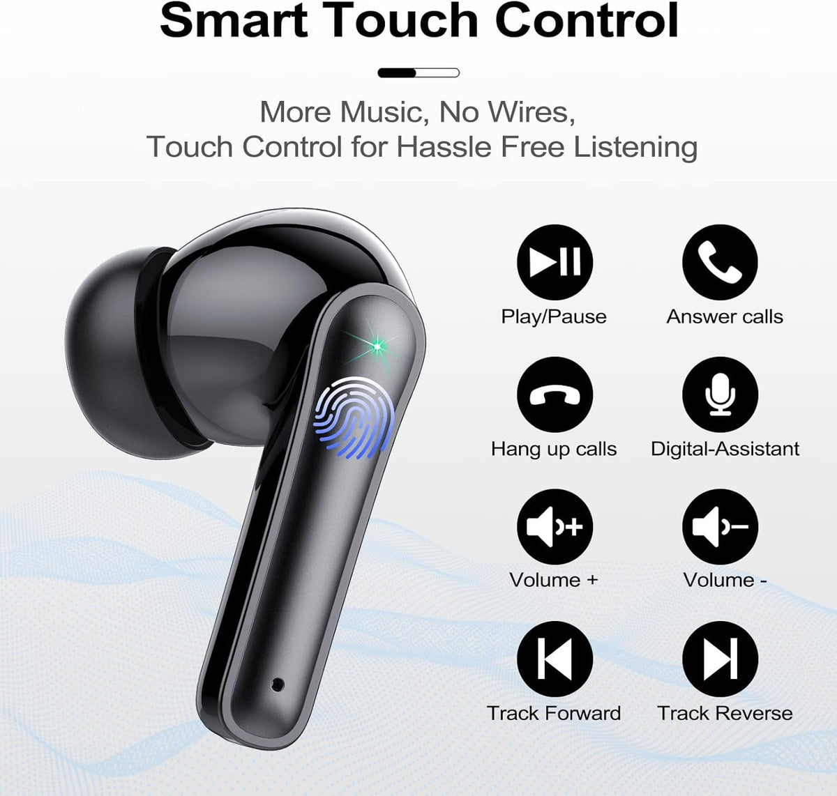 Wireless Ear Buds 48H Playtime Bluetooth Ear Buds Stereo Bluetooth Hea - My Store 2