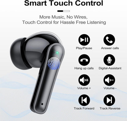 Wireless Ear Buds 48H Playtime Bluetooth Ear Buds Stereo Bluetooth Hea - My Store 2