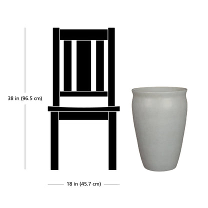 Better Homes & Gardens 14inch Hawthorn Planter Gypsum with Modern Desi