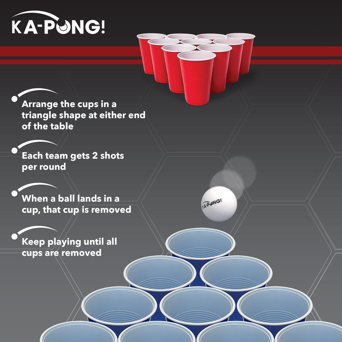 EastPoint Sports Ka-Pong Plastic Cup Party Game Set - 22 Plastic Cups - My Store 2