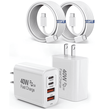 for iPhone 17 16 Charger,2Pack 10FT USB C to C Woven Cable Cord 40W US - My Store 2