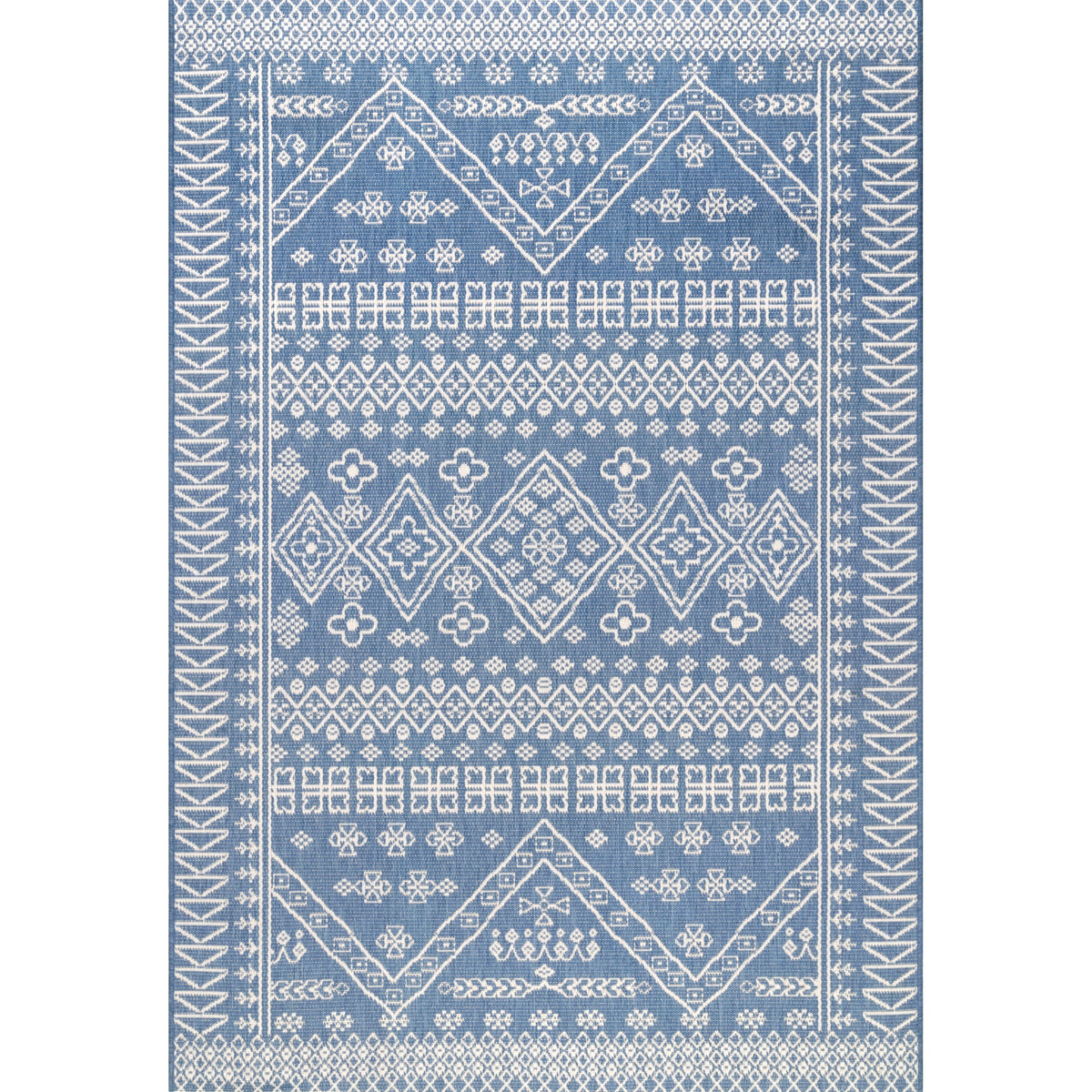 nuLOOM Kandace Tribal Indoor/Outdoor Runner Rug, 2' x 10', Blue