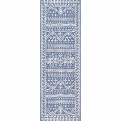 nuLOOM Kandace Tribal Indoor/Outdoor Runner Rug, 2' x 10', Blue
